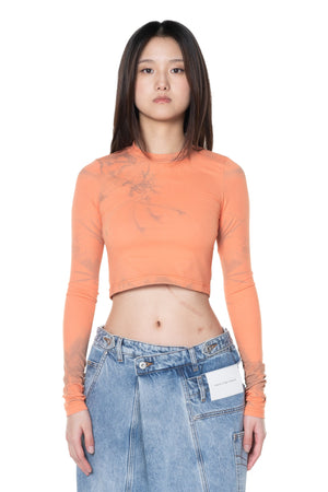 Printed Phoenix Cropped Round Neck Top