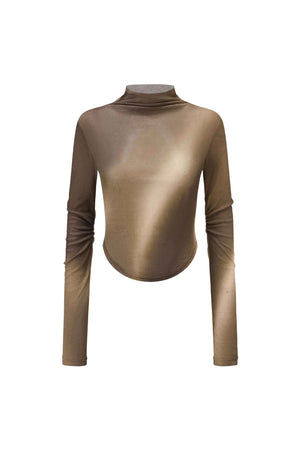 Printed Slim-Fit Long Sleeve Top