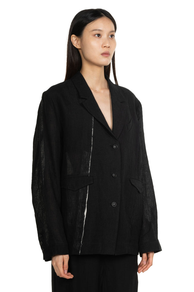 Radial Lined Blazer Black