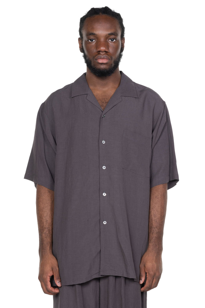 Rayon Linen Oversized Shirt Charcoal