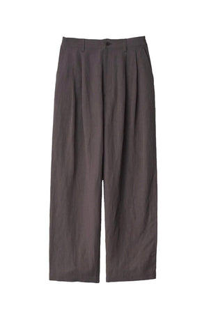 Rayon Linen Wide Easy Trousers Charcoal