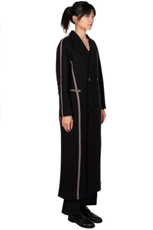 Oude Waag Ribbon Trim Wool Coat