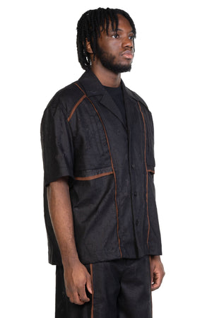 Ripped Patchwork Shirt Black