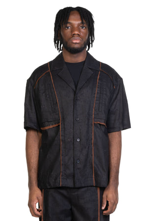 Ripped Patchwork Shirt Black