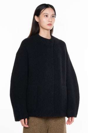 Round Neck Jacket Black