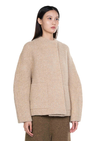 Round Neck Jacket Cream