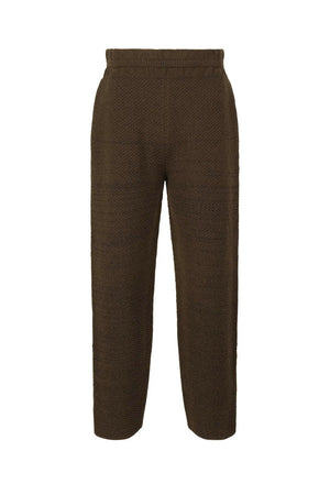 Rustic Knit Trousers Brown