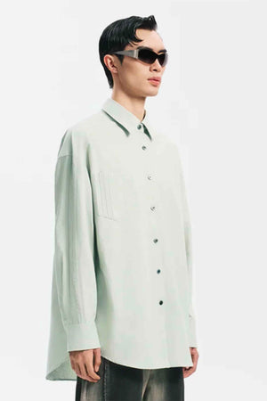 Seaming Shirt Cyan