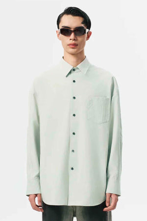 Seaming Shirt Cyan