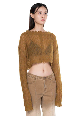 Sheer Wool Sweater Yellow Green