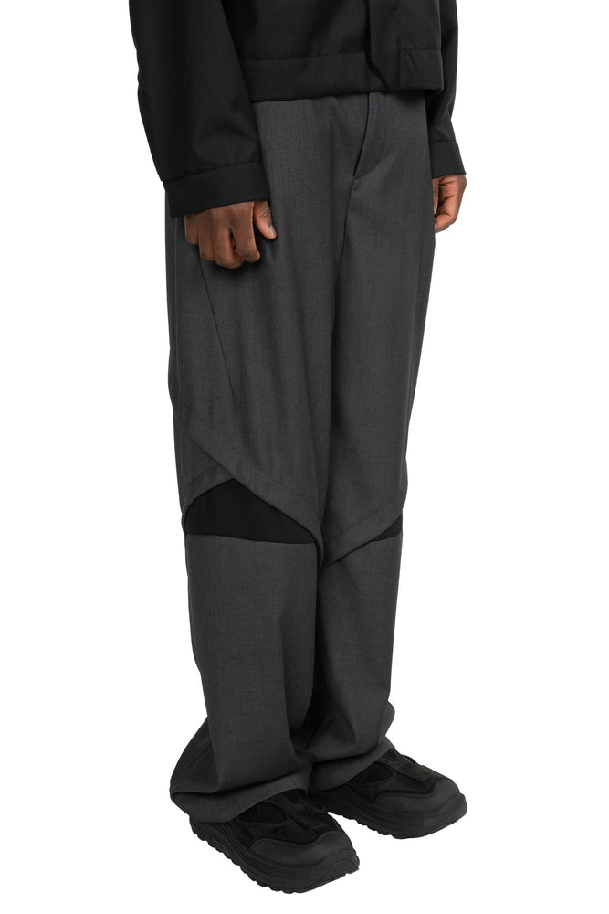 Slash Wool Trousers Light Grey