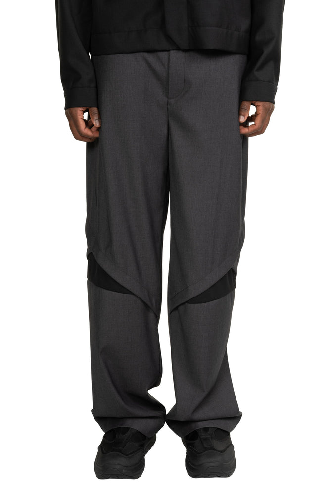 Slash Wool Trousers Light Grey