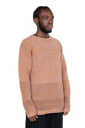 Solid Crochet Crewneck Sweater Sunburnt