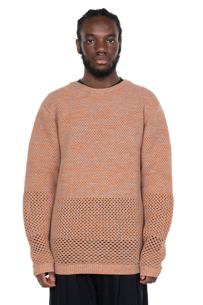 Solid Crochet Crewneck Sweater Sunburnt