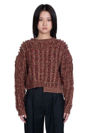 ii sense Sparkle Fringe Cut-Out Sweater