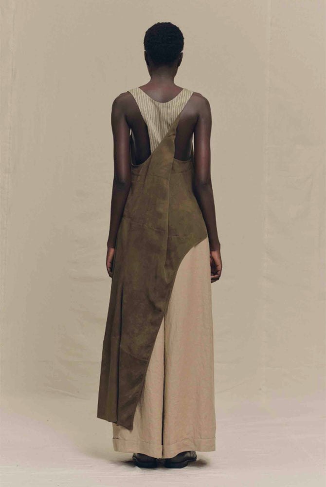 Split Apron Top Olive