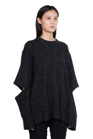 Split Sleeve Pullover Black