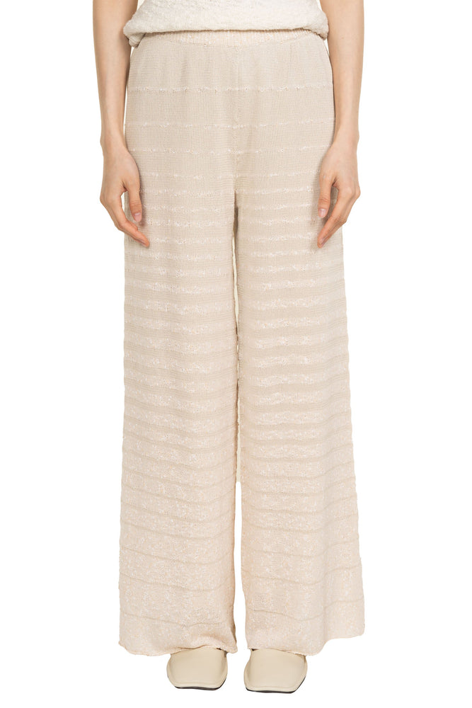 Striped Gradient Straight Leg Pants Apricot