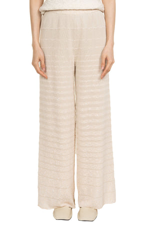 Striped Gradient Straight Leg Pants Apricot