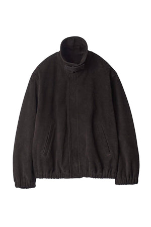 Suede Zip Short Jacket Dark Brown