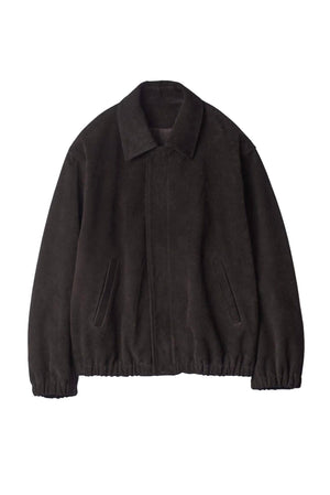 Suede Zip Short Jacket Dark Brown