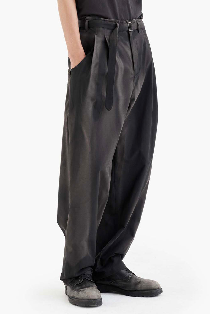 Sun-Bleached Belted Wide Trousers