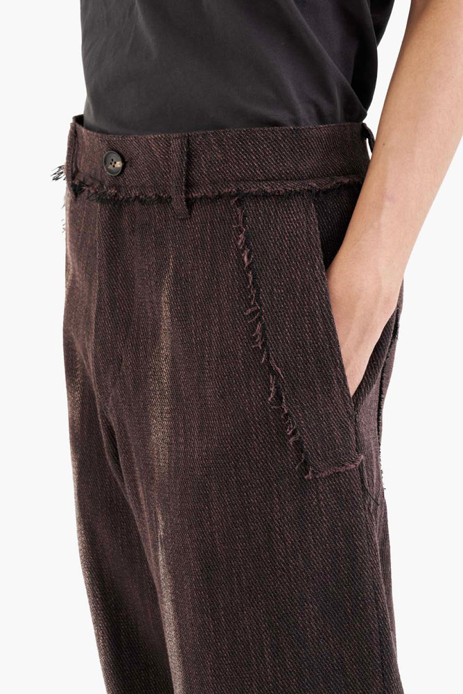 Sun-Bleached Raw Edge Straight Trousers