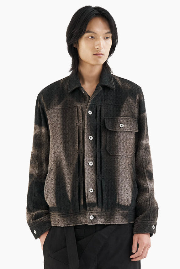Sun-Bleached Tweed Trucker Jacket