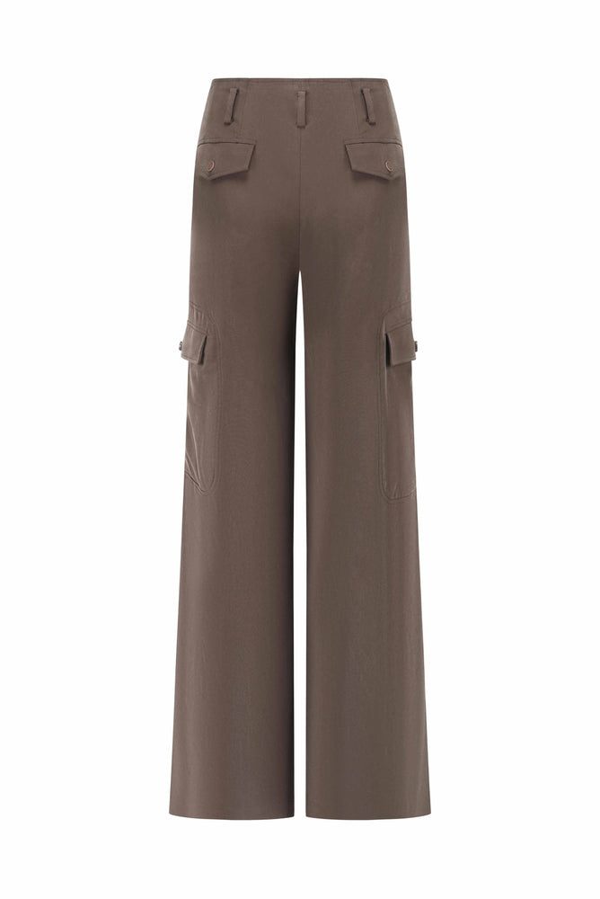 Tailored Oversized Cargo Pants Coffee