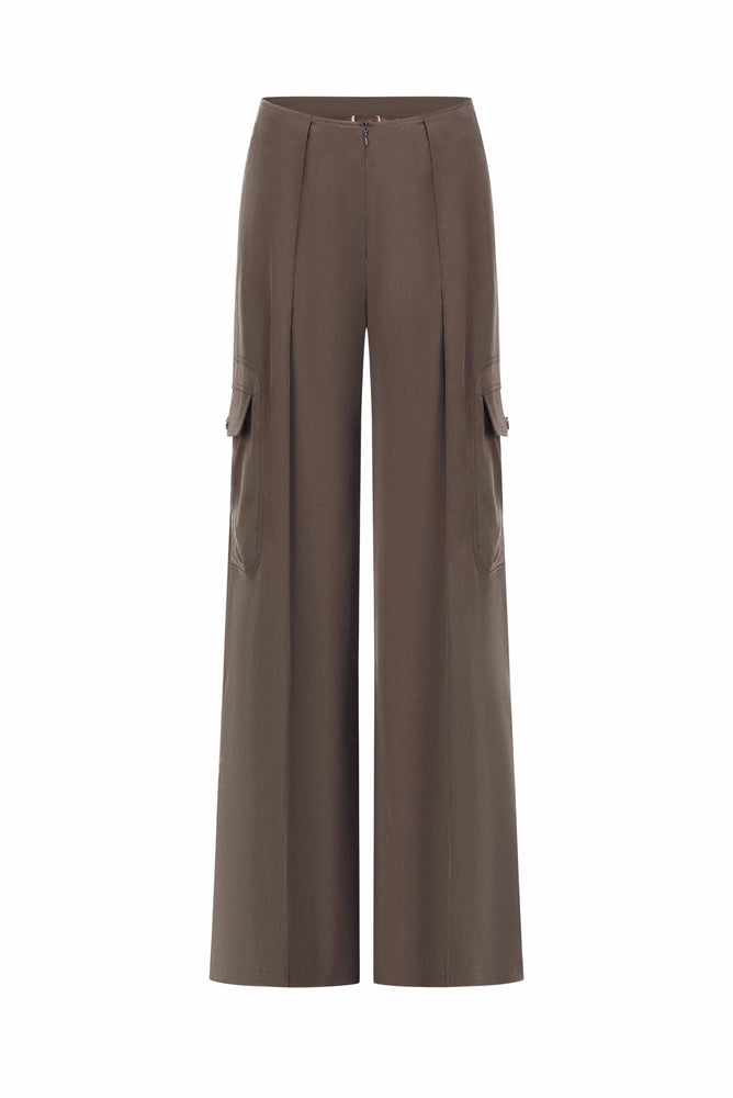 Tailored Oversized Cargo Pants Coffee