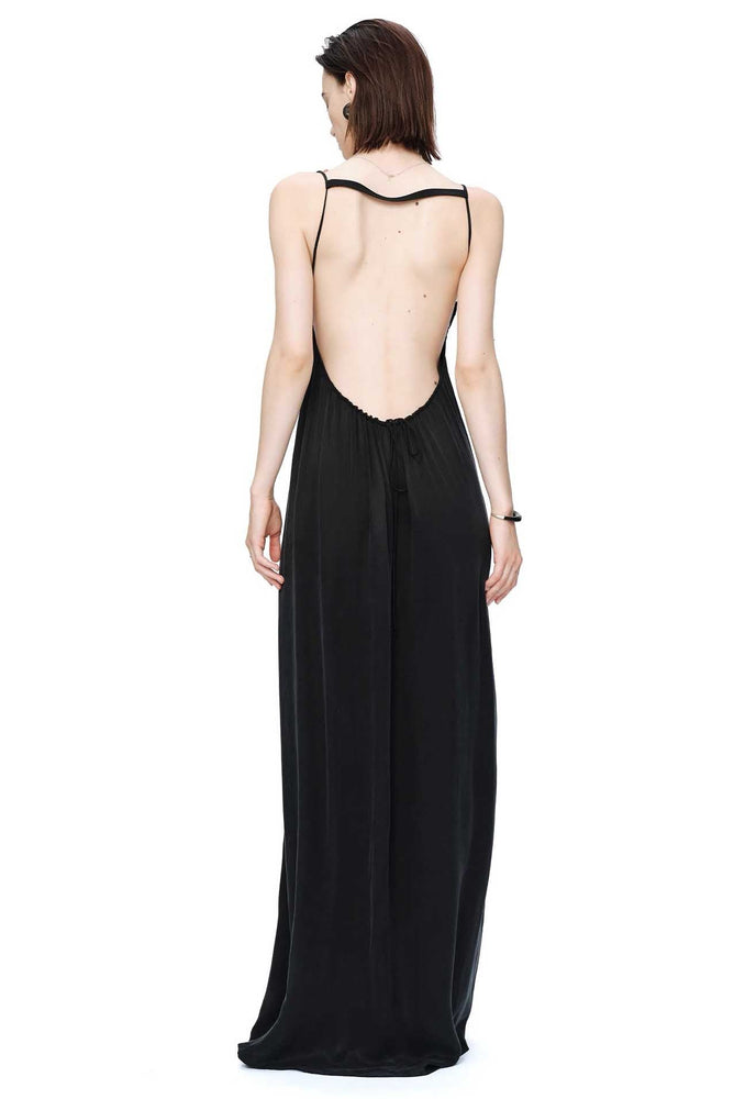 Tie Detailed Slip Dress Black