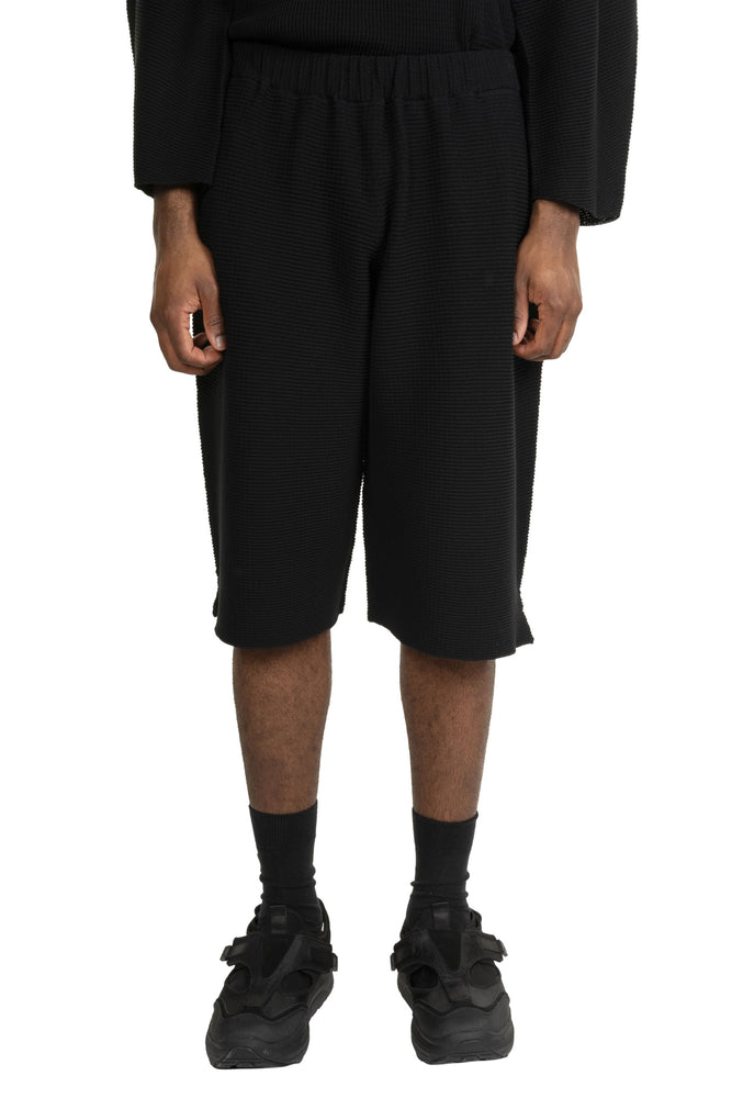 Tight Twist Cotton Knit Shorts Black