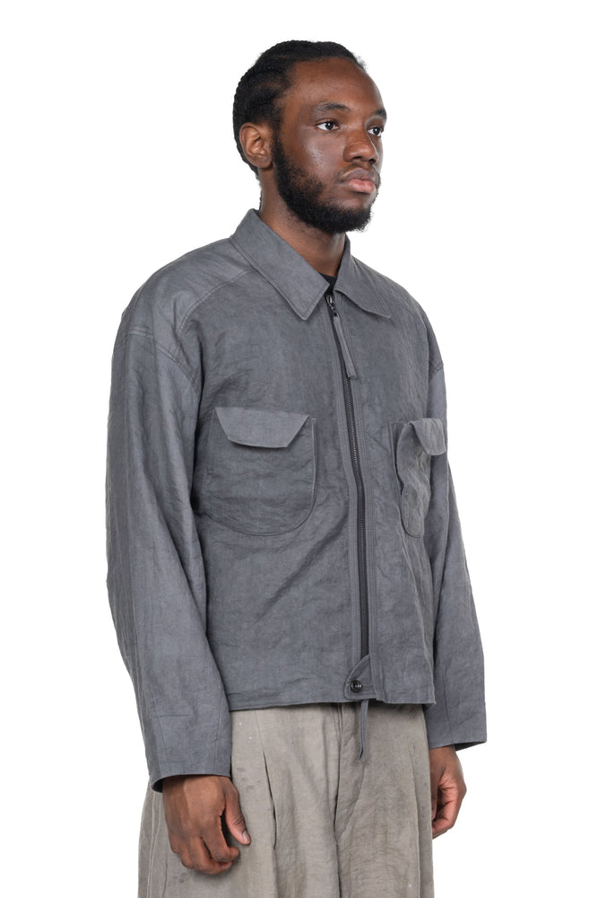 Turndown Collar Zipper Short Jacket