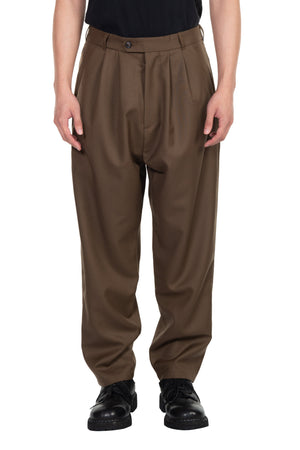 Two Pleated Pants Cropped V2 Brown