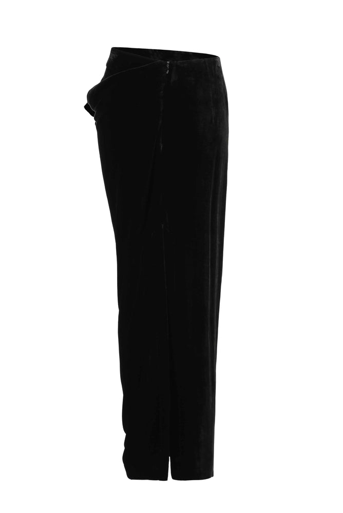 Velvet Draped Skirt Black