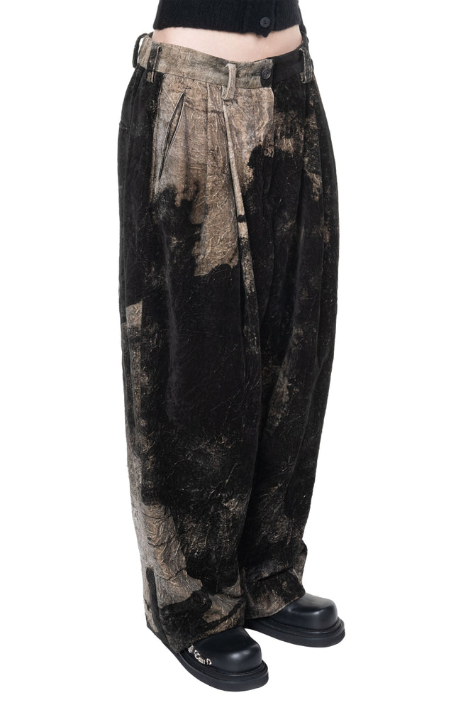 Velvet Pleated Trousers