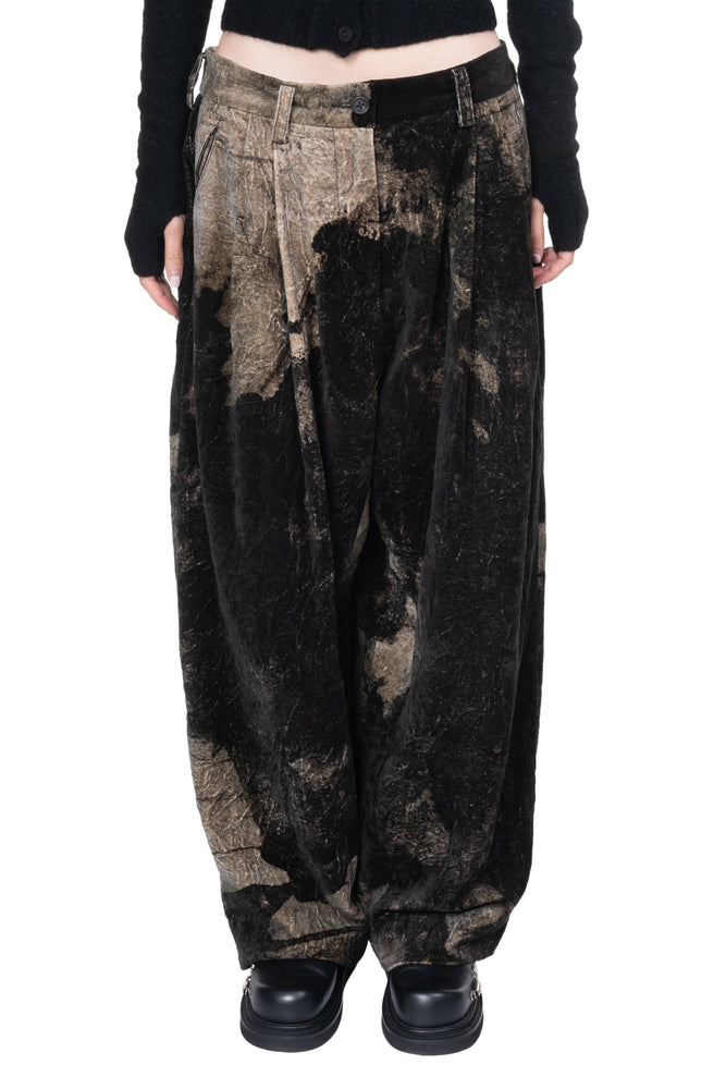 Velvet Pleated Trousers