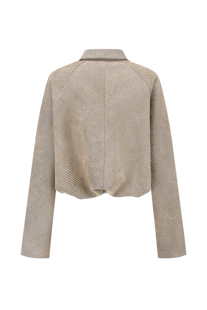 Wale Corduroy Cocoon Cropped Jacket Beige