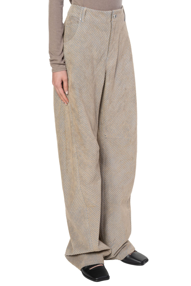 Wale Corduroy Oversized Pants Beige