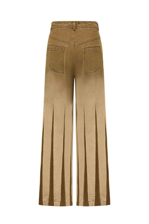 Washed Straight-Leg Jeans Olive Green