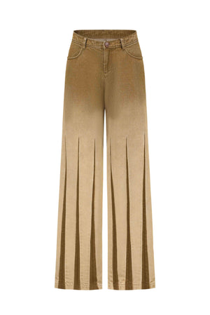 Washed Straight-Leg Jeans Olive Green
