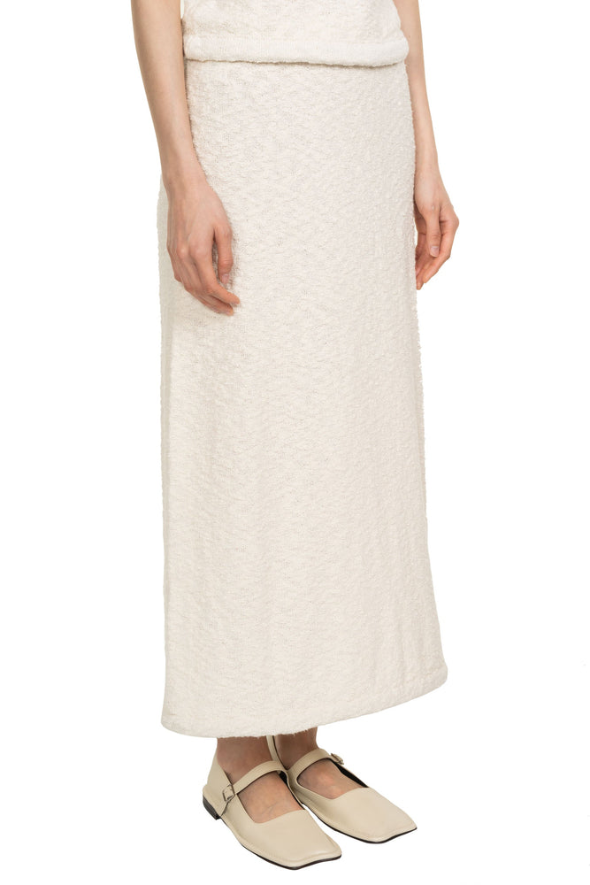 Water Ripple Straight Skirt White