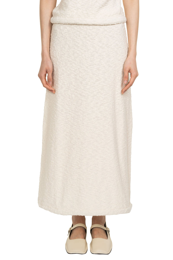 Water Ripple Straight Skirt White