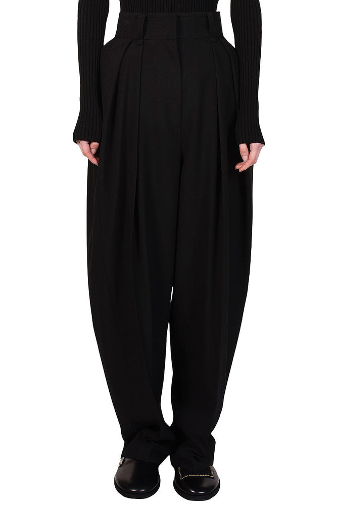 We11done Black High Waist Tapered Trousers