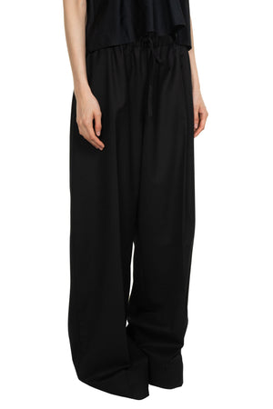 Wide Leg Elasticated Trousers Black