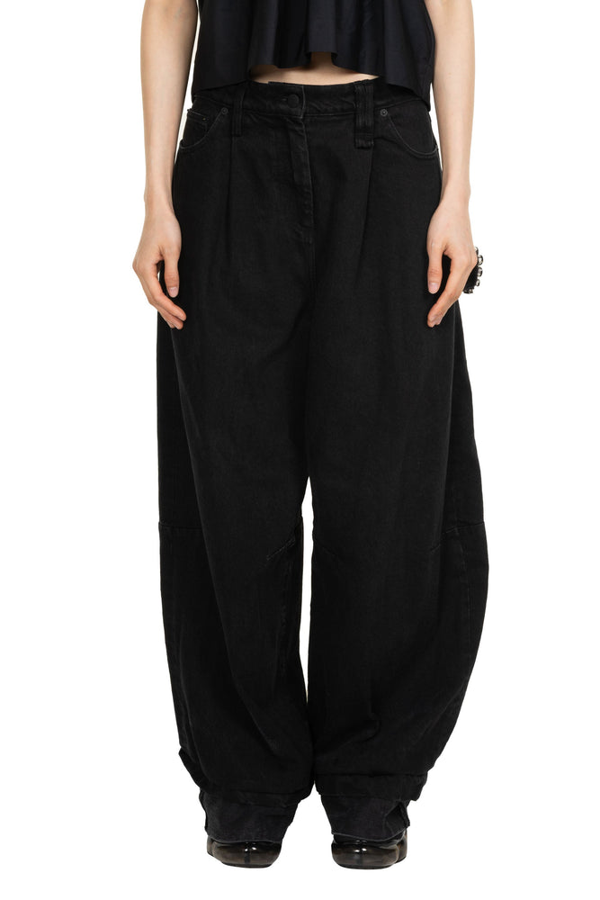 Wide Leg Puddle Jeans with Embroidery