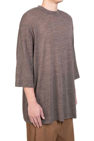 Withdraw Hem Wool T-shirt Taupe