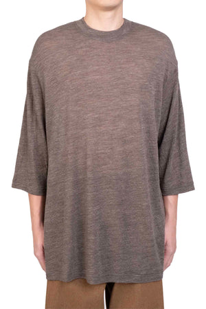 Withdraw Hem Wool T-shirt Taupe