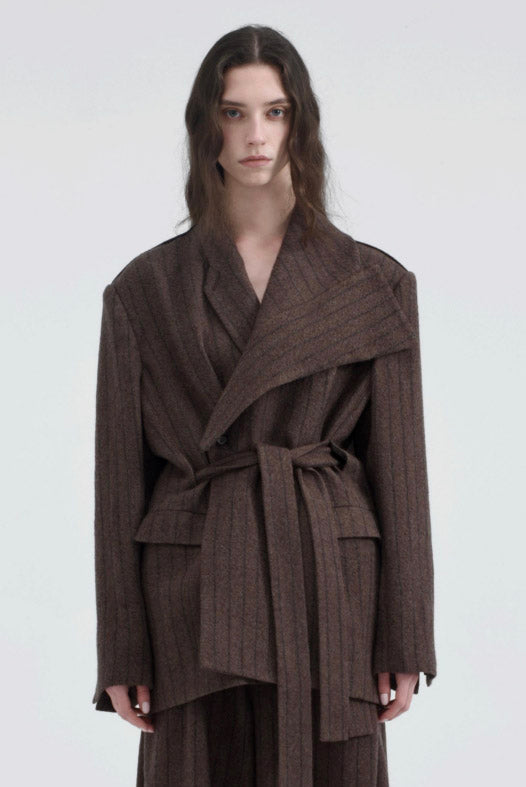 Wool and Silk Jacket Brown