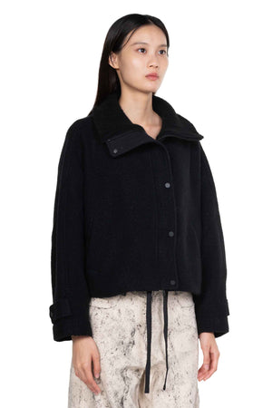 Wool and Yak Knit Jacket Black